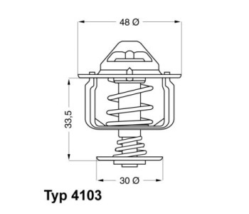 Термостат, охладителна течност BorgWarner (Wahler) 4103.82D за DAIHATSU CHARMANT (A) от 1981 до 1987