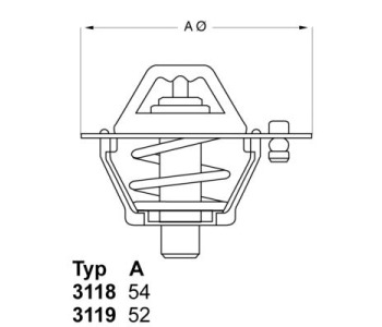 Термостат, охладителна течност BorgWarner (Wahler) 3119.82 за HONDA ACCORD I (SJ, SY) хечбек от 1979 до 1983