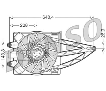 Вентилатор, охлаждане на двигателя DENSO DER09045 за FIAT 500 (312) от 2007