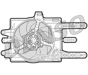 Вентилатор, охлаждане на двигателя DENSO DER09056 за FIAT MULTIPLA (186) от 1999 до 2010