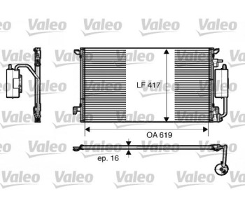 Кондензатор, климатизация VALEO 817809 за FIAT CROMA (194) от 2005 до 2011