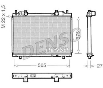 Радиатор, охлаждане на двигателя DENSO DRM09062 за FIAT DOBLO (119) пътнически от 2001 до 2009