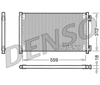 Кондензатор, климатизация DENSO DCN09102 за FIAT PUNTO (188) van от 2000 до 2009