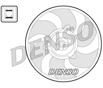 Вентилатор, охлаждане на двигателя DENSO DER09022 за FIAT DOBLO (119) пътнически от 2001 до 2009