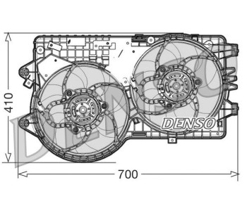 Вентилатор, охлаждане на двигателя DENSO DER09101 за FIAT DOBLO (263) платформа от 2010