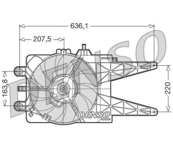 Вентилатор, охлаждане на двигателя DENSO DER09040 за FIAT PUNTO (188) от 1999 до 2012