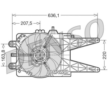 Вентилатор, охлаждане на двигателя DENSO DER09041 за FIAT PUNTO (188) от 1999 до 2012