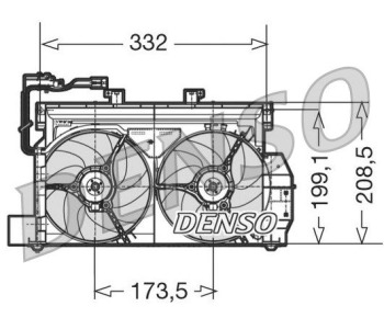 Вентилатор, охлаждане на двигателя DENSO DER09018 за FIAT PANDA (169) от 2003 до 2012