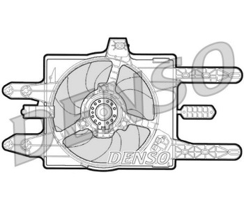 Вентилатор, охлаждане на двигателя DENSO DER09057 за FIAT PANDA (169) от 2003 до 2012