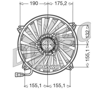 Вентилатор, охлаждане на двигателя DENSO DER09019 за FIAT PANDA (169) от 2003 до 2012