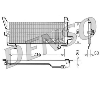 Кондензатор, климатизация DENSO DCN09100 за FIAT PUNTO (188) van от 2000 до 2009