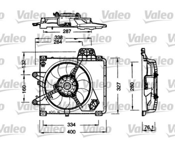 Вентилатор, охлаждане на двигателя VALEO 698180 за FIAT PUNTO (176) от 1993 до 1999