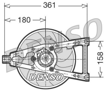 Вентилатор, охлаждане на двигателя DENSO DER09037 за FIAT PUNTO (188) от 1999 до 2012