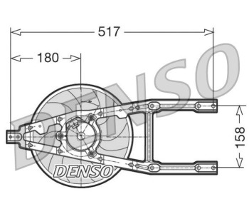 Вентилатор, охлаждане на двигателя DENSO DER09038 за FIAT PUNTO (188) от 1999 до 2012