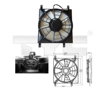 Вентилатор, охлаждане на двигателя TYC 809-0015 за FIAT SEDICI (FY) от 2006 до 2014