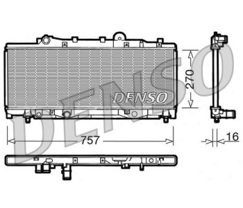Радиатор, охлаждане на двигателя DENSO DRM09121 за FIAT STILO (192) Multi Wagon от 2003 до 2008