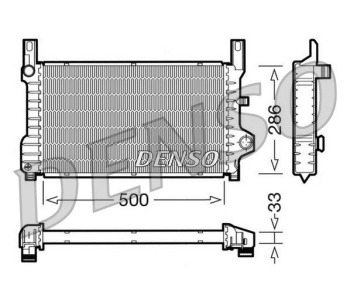Радиатор, охлаждане на двигателя DENSO DRM10077 за FORD MONDEO IV (BA7) лифтбек от 2007 до 2015