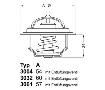 Термостат, охладителна течност BorgWarner (Wahler) 3004.92D1 за FORD ESCORT VI (GAL) седан от 1993 до 1995