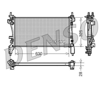 Радиатор, охлаждане на двигателя DENSO DRM10025 за FORD ESCORT V (GAL, AVL) комби от 1990 до 1992