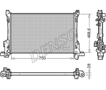 Радиатор, охлаждане на двигателя DENSO DRM10026 за FORD ESCORT V (GAL, AVL) комби от 1990 до 1992