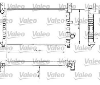 Радиатор, охлаждане на двигателя VALEO 730484 за FORD ESCORT V (AVL) товарен от 1990 до 1994