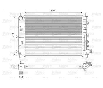 Радиатор, охлаждане на двигателя VALEO 731300 за FORD ESCORT V (GAL, AVL) комби от 1990 до 1992