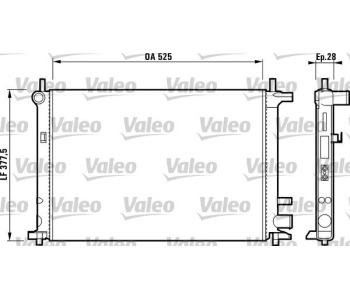 Радиатор, охлаждане на двигателя VALEO 731736 за FORD FIESTA IV (JA, JB) от 1995 до 2002