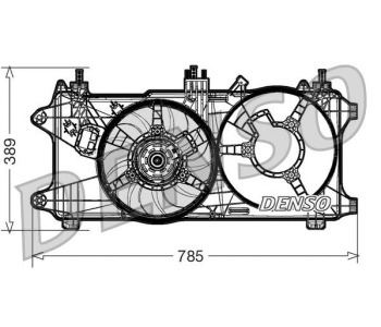 Вентилатор, охлаждане на двигателя DENSO DER10003 за FORD FIESTA V (JH, JD) от 2001 до 2008