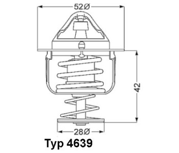 Термостат, охладителна течност BorgWarner (Wahler) 4639.82D за MAZDA 6 (GY) комби от 2002 до 2007