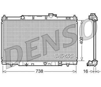 Радиатор, охлаждане на двигателя DENSO DRM40040 за HONDA CIVIC VIII (FN, FK) хечбек от 2005 до 2011