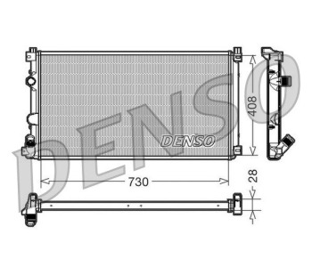 Радиатор, охлаждане на двигателя DENSO DRM24012 за ROVER 200 (XW) купе от 1992 до 1999