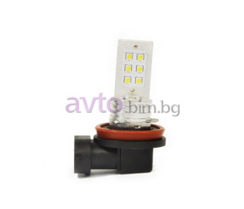 Диодна крушка H11 с 12 SMD диода - бяла