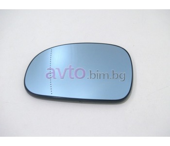 Стъкло за огледало ляво асферичнo синьо с основа за PEUGEOT 406 (8C) купе от 1997 до 2004