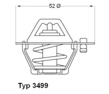 Термостат, охладителна течност BorgWarner (Wahler) 3499.88D за MAZDA DEMIO (DW) от 1996 до 2003