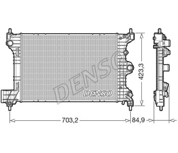 Радиатор, охлаждане на двигателя DENSO DRM17027 за MERCEDES 190 (W201) от 1982 до 1993