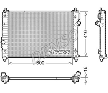 Радиатор, охлаждане на двигателя DENSO DRM17029 за MERCEDES SL (R107) кабриолет от 1971 до 1989