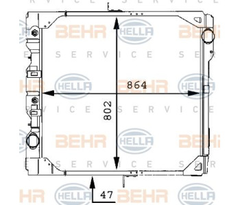 Радиатор, охлаждане на двигателя HELLA 8MK 376 710-351 за MERCEDES C (S202) комби от 1996 до 2001