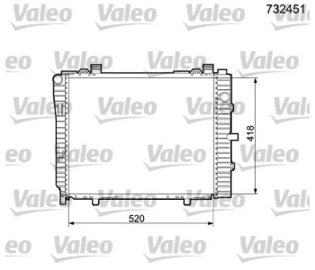 Радиатор, охлаждане на двигателя VALEO 732451 за MERCEDES C (S202) комби от 1996 до 2001