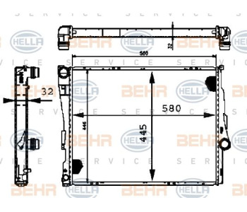 Радиатор, охлаждане на двигателя HELLA 8MK 376 717-264 за MERCEDES C (S202) комби от 1996 до 2001