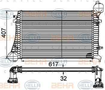 Радиатор, охлаждане на двигателя HELLA 8MK 376 749-554 за MERCEDES E (S212) комби от 2009