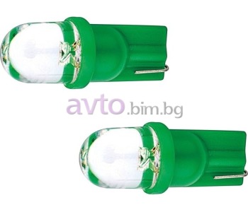 Диодни крушки сферични T10 зелени 12V EVO FORMANCE