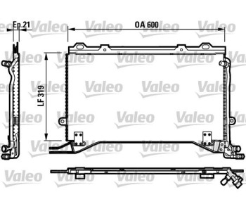 Кондензатор, климатизация VALEO 817235 за MERCEDES E (S210) комби от 1996 до 2003