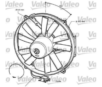 Вентилатор, охлаждане на двигателя VALEO 696068 за MERCEDES SL (R129) от 1989 до 2001