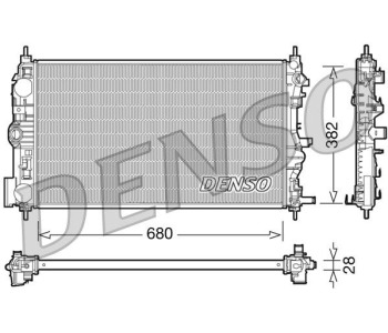 Радиатор, охлаждане на двигателя DENSO DRM17019 за MERCEDES SPRINTER T1N (W901, W902) 2T от 1995 до 2006