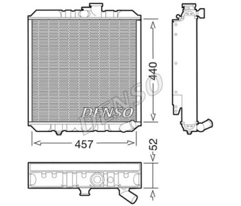Радиатор, охлаждане на двигателя DENSO DRM17015 за MERCEDES SPRINTER T1N (W901, W902) 2T платформа от 1995 до 2006