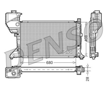 Радиатор, охлаждане на двигателя DENSO DRM17044 за MERCEDES SPRINTER NCV3 (W906) 3.5T товарен от 2005 до 2018