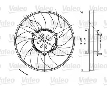 Вентилатор, охлаждане на двигателя VALEO 696082 за MERCEDES SPRINTER NCV3 (W906) 3T пътнически от 2006 до 2018