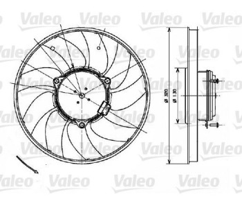 Вентилатор, охлаждане на двигателя VALEO 696083 за MERCEDES SPRINTER NCV3 (W906) 5T товарен от 2006 до 2018