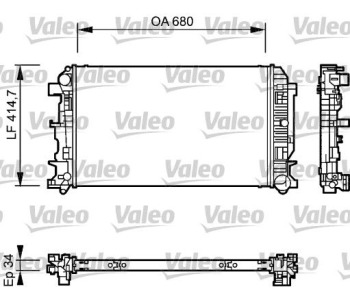 Радиатор, охлаждане на двигателя VALEO 735084 за MERCEDES SPRINTER (907, 910) 4T товарен от 2018