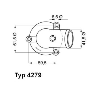 Термостат, охладителна течност BorgWarner (Wahler) 4279.87D за MERCEDES VITO (W638) товарен от 1996 до 2003